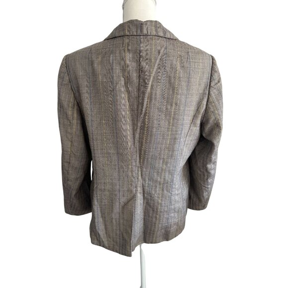 ESCADA Vintage Brown Patterned Wide Lapel Blazer Jacket Size 44 - Picture 5 of 9